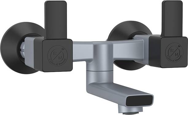 R. N. PTMT Superior Plastic Wall Mixer, Non Telephonic Water Tap for Bathroom Bathroom Wall Mixer Tap for Hot/Cold Water (Metallic-Grey-Black-Dual)_RNVIR09B17 वॉल मिक्सर नल