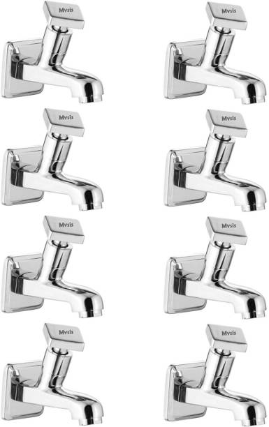 Mysis MY-01BC-Set-8 Mysis Melody Brass Bib Cock With Wall Flange (Disc Fitting | Quarter Turn | Form Flow) (Pack of 8) Bib Tap Faucet