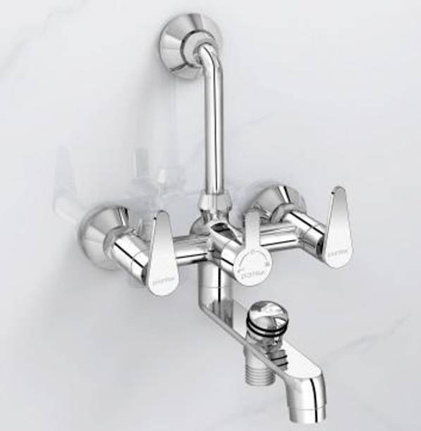 Plantex Pure Brass LEA-719 3in1 Telephonic Wall Mixer for Overhead Shower (Mirror) LEA-719 Wall Mixer Faucet