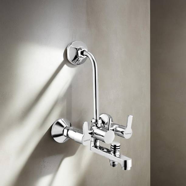 Ramya Fusion 3in1 Wall Mixer With Band For Bathroom Brass Tap Mixer Faucet