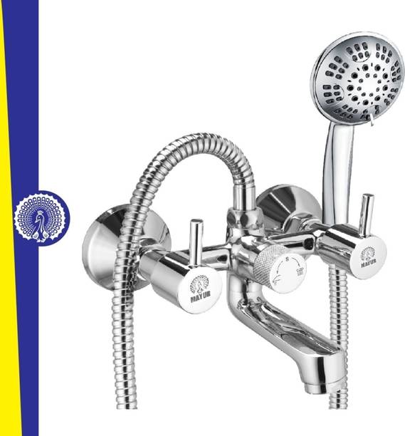 MAYUR OCICH WALL MIXER - TELEPHONIC (HEAVY DUTY) WITH MULTI FLOW HAND SHOWER SET (CLICK SOUND WATER DIVERSION CARTRIDGE) TAPS FOR BATHROOM [SHOWER COMPLETE SET] bathroom mixer [SHOWER MIXER} Mixer Faucet