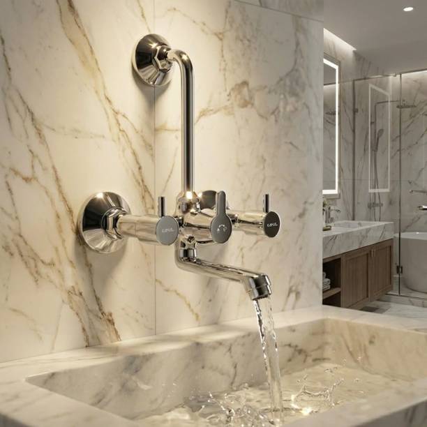 KAMAL Wall Mixer - Elite Eco |Bathroom Mixer with Provision for Overhead Shower connection and 165mm long bend pipe) | Easy to use click fitting Wall Mixer Faucet