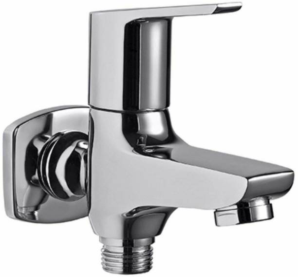 BATHNROOM APR-ESS-101041 Brass 2-Way Chrome Finish Bib Cock- Silver Bib Tap Faucet