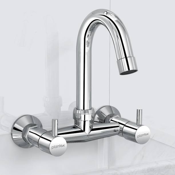 Plantex Pure Brass ICO-914 Sink Mixer With 360 Degree Swivel Spout for Hot & Cold Water Wall Mixer Faucet