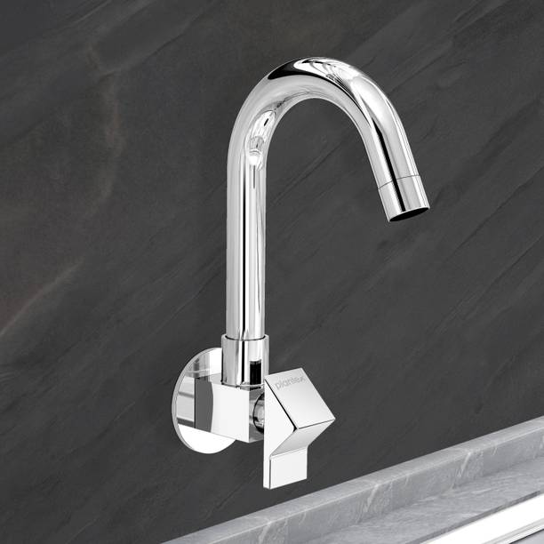 Plantex Pure Brass Prime Sink Cock with (360 Degree) Swivel Spout and Single Handle Kitchen Faucet with Wall Flange - Wall Mount (PRI-310) Basin Mixer Faucet