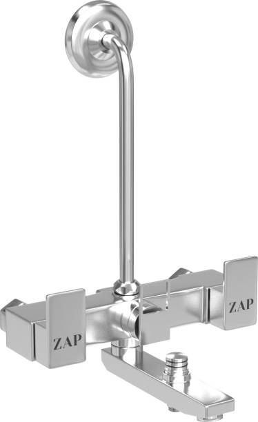ZAP SKODA Series Brass 3 in 1 Wall Mixer With Provision For Over Head Shower Chrome Faucet Set