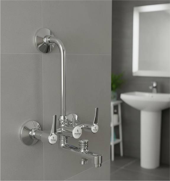Prestige Step 3 In 1 Wall Mixer With L Bend and Wall Flange For Bathroom Wall Mixer Faucet