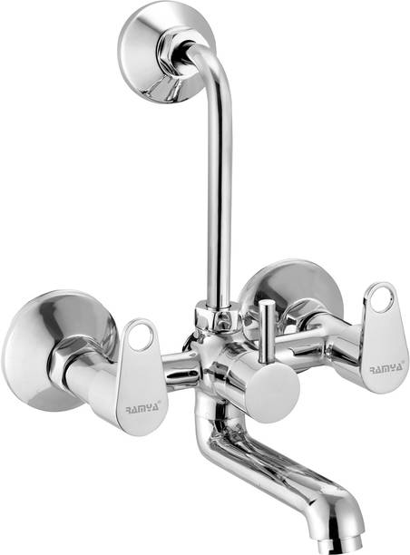 Ramya Rambo Wall Mixer With L Band For Bathroom and Kitchen Chrome Finish Mixer Faucet