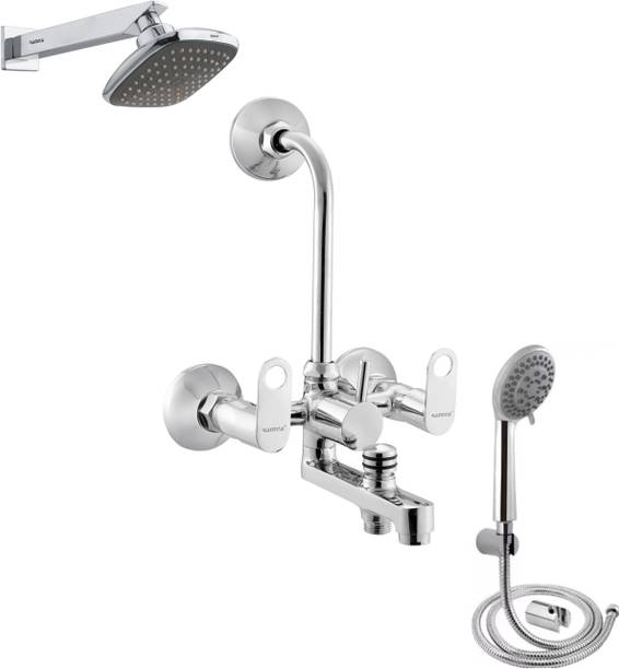 रम्या ORNAMIX 3in1 Wall Mixer With Galaxy Shower 9inch Arm With 5 Gear Hand shower For Bathroom Tap वॉल मिक्सर नल