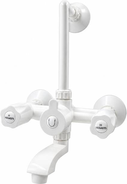 Hoven Classic Series 'L' Bend Wall Mixer for bathroom, White, PTMT Plastic Wall Mixer Faucet