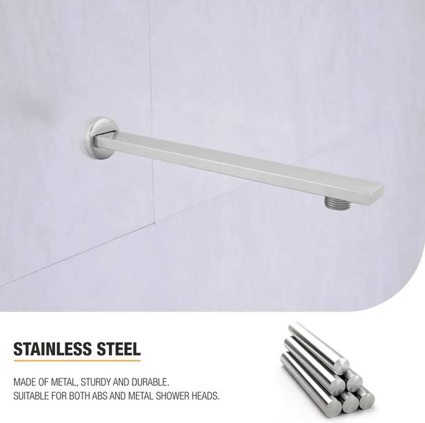 Tapsa Premium Quality Stainless Steel 24 Inch Rectangle Shower Arm | Shower Rod (1 PC) Shower Arm For Overhead Shower With Flange Chrome Finish, Suitable For Diverter, Wall Mixer Faucet