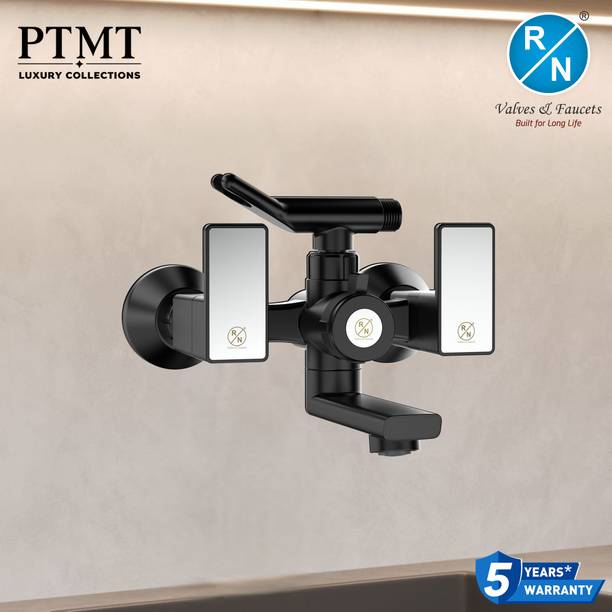 RN Luxury PTMT Alpha Pro 15mm Wall Mixer Telephonic with Crutch for Bathroom Pack 1 Wall Mixer Faucet