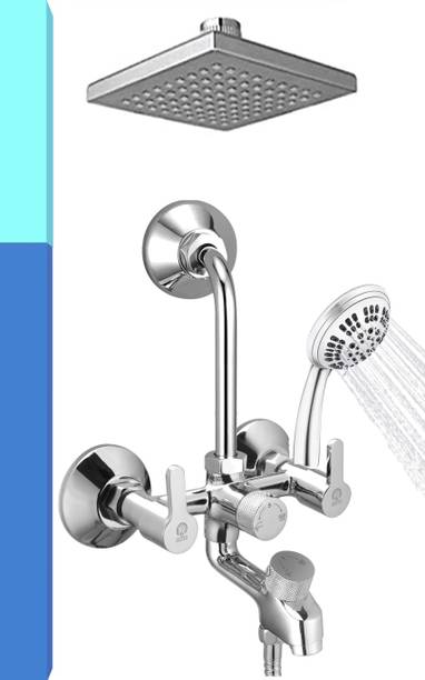 MAYUR ÖCICH WALL MIXER (3-IN-1)HEAVY DUTY W. 6"RAIN & 5-FLOW HANDSHOWER (CLICK-CARTRIDGE) TAPS FOR BATHROOM [SHOWER COMPLETE SET] bathroom mixer [SHOWER MIXER} Mixer Faucet