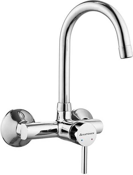 ANATOMIX Brass Single Lever Sink Mixer with Swivel Spout, Water Tap with Swivel Spout Wall Mixer Faucet