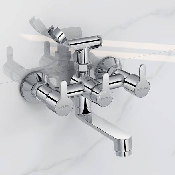Plantex Pure Brass FLO-817 Telephonic Wall Mixer with Crutch for Shower & Hot-Cold Water FLO-817 Mixer Faucet