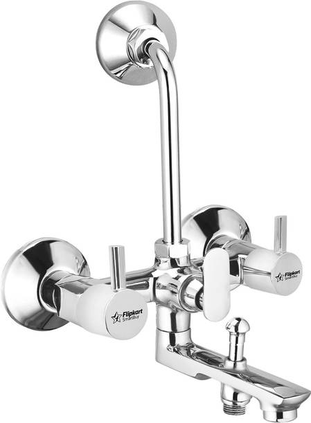 Flipkart SmartBuy FK-Florentine-Brass 3 in 1 Wall Mixer with L-Bend |Hot & Cold Water Mixer Tap Wall Mixer Faucet