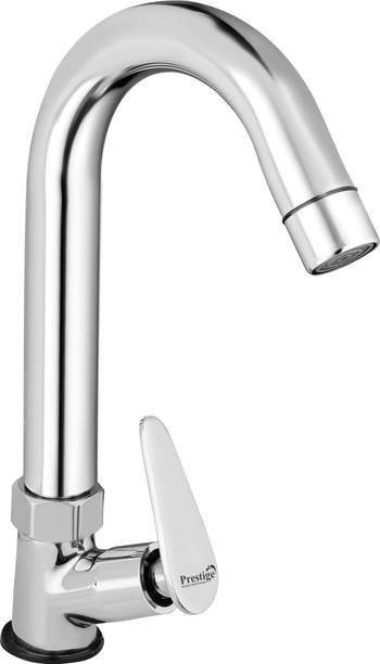 Prestige Brass Jazz Swan Neck Taps for Sink/wash basin 360 Degree Moving, Chrome Finish Pillar Tap Faucet