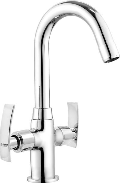 Flipkart SmartBuy CSCHM015-Desire Center Hole Basin Mixer – Brass Body with Dual Handle & 360 Degree Swivel Spout Wall Mixer Faucet