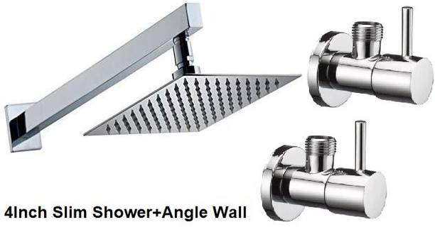 Senkiddpro by Senkiddpro Chrome Finish Stainless Steel 2Turbo Angle Wall with 4X4Slim Shower for Bathroom Trendy Design water Saving Aerator Suitable for Washbasin Bathroom &Kitchen Mixer Faucet