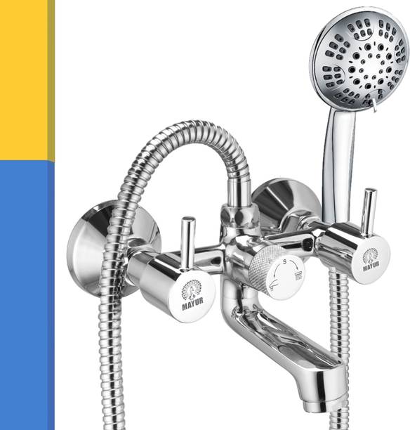 MAYUR OCICH WALL MIXER TELEPHONIC (HEAVY DUTY) WITH HAND SHOWER SET (CLICK SOUND WATER DIVERSION CARTRIDGE) TAPS FOR BATHROOM [SHOWER COMPLETE SET] bathroom mixer [SHOWER MIXER} Mixer Faucet