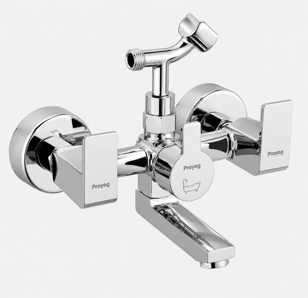 Prayag Wall Mixer with flange for Bathroom with Hand Shower Provision, Polo Series Wall Mixer Faucet