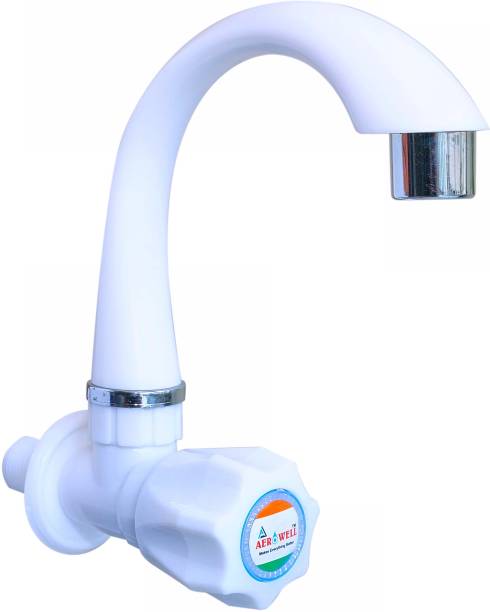 aerowell PVC Sink Cock Bibtap for Kitchen/Bathroom Wash Basins with Big Neck Bib Tap Faucet