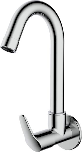 DULCET Kitchen Sink Cock Smart look Wall Mounted Faucet/Tap with Movable Spout 360 Degree Moving Chrome Finish Use for Kitchen Sink/WashBasin(DW111-09-02) Bib Tap Faucet