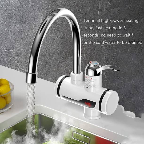 ETH Instant Electric 3000W Water Heater Faucet Tap Home-Kitchen Instantaneous Water Heater Tank less for Tap, LED Electric Head Water Heaters Basin Mixer Faucet