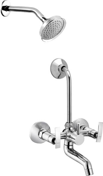 Ramya Passion Wall Mixer Full Set With Crown Shower Head 9inch Round Arm For Bathroom Tap Wall Mixer Faucet