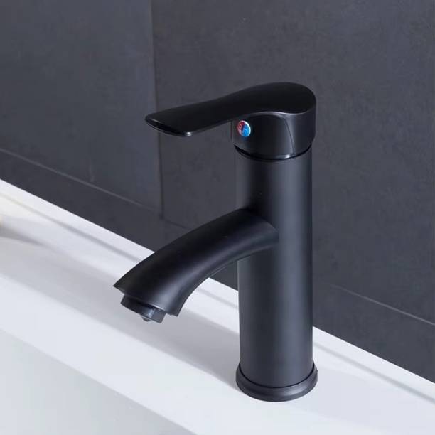 Nirant Wash Basin Tap | Black tap for wash Basin 7 Inch Height, Zinc and Abs Material (Black) Wall Mixer Faucet