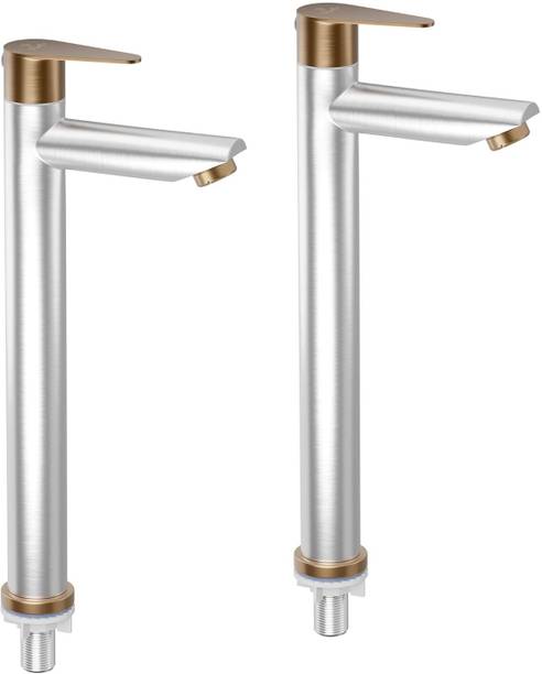 PIXAFLO Vocal SS-304 | Tall Body Pillar Tap | Silver Bronze (Pack of 2) Pillar Tap Faucet