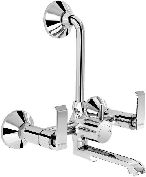 Plantex Steel 2 in 1 Wall Mixer for Bathroom with L-Bend Provision for Overhead and Hand Shower/Mixer Tap for Bathroom with Water Saving Aerator Wall Mixer Faucet