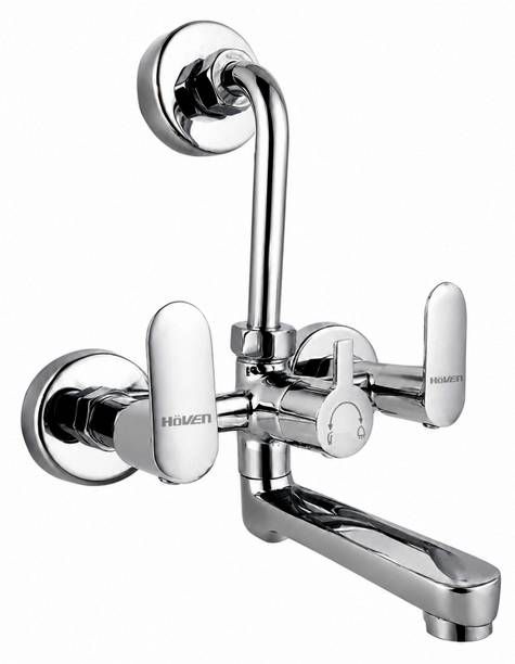 Hoven Aero Series 'L' Bend Wall Mixer for bathroom, Chrome Plated Brass Wall Mixer Faucet
