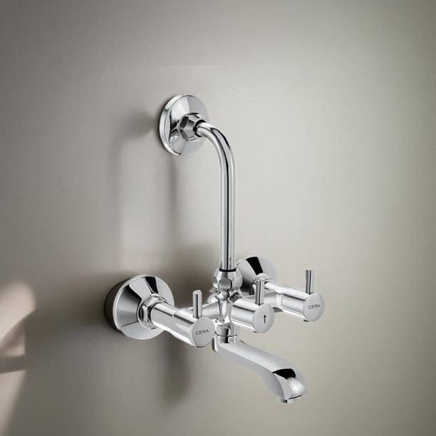 CERA by cera F2002401 Wall Mixer with Bend Pipe for Overhead Shower Wall Mixer Faucet