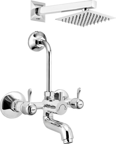Flipkart SmartBuy FK-Magic Brass Wall Mixer With 190MM L-Bend and Square 6x6 Shower Combo(Ruby) Wall Mixer Faucet