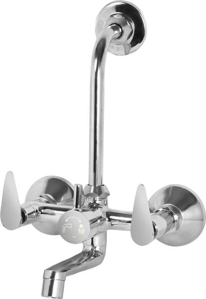 Senkiddpro by Senkiddpro Full Brass Telephonic Wall Mixer with L Bend Pipe & Flanges for Bathroom(Fusion) Hot and Cold Wall Mixer Faucet