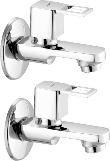 Ramya CUBE Brass Bib Tap Pack OF 2 For Bathroom and Kitchen Chrome Finish Bib Tap Faucet