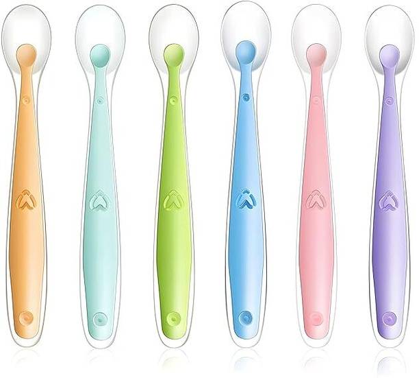 SuperDaze 6pc SootheFeed Baby Feeding Spoon with Supple Silicone Tip  - Silicone