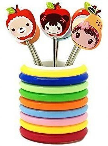 NEWMOR Adult/Kids/ Fruit Fork Cartoon Stainless Steel Dinner Fork, (Pack of 8)  - Steel