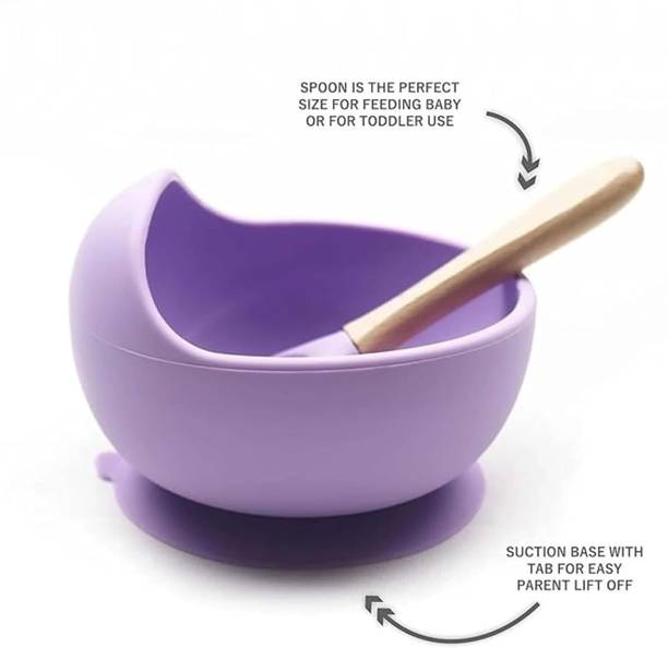 Housify Silicone Baby Feeding Bowl with Spoon | Baby Feeding Set | Feeding Essentials  - SILICONE