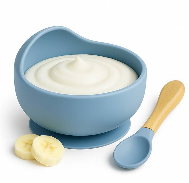 bebe burp Feeding set 2 Piece Microwave Friendly Silicone Baby Feeding Set  - sillicon