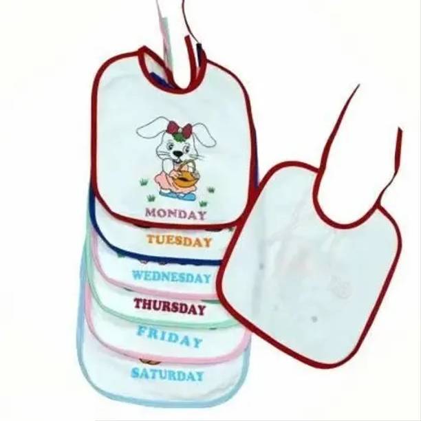 Trish mart Kids Premium Quality Multicolor 7 Days bib(set of 7)  - Cotton