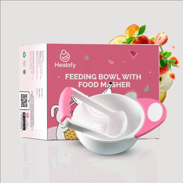 Healofy Baby Food Feeding Bowl and Masher, Serving Bowl for Kids (BPA Free)  - Polypropylene, Plastic