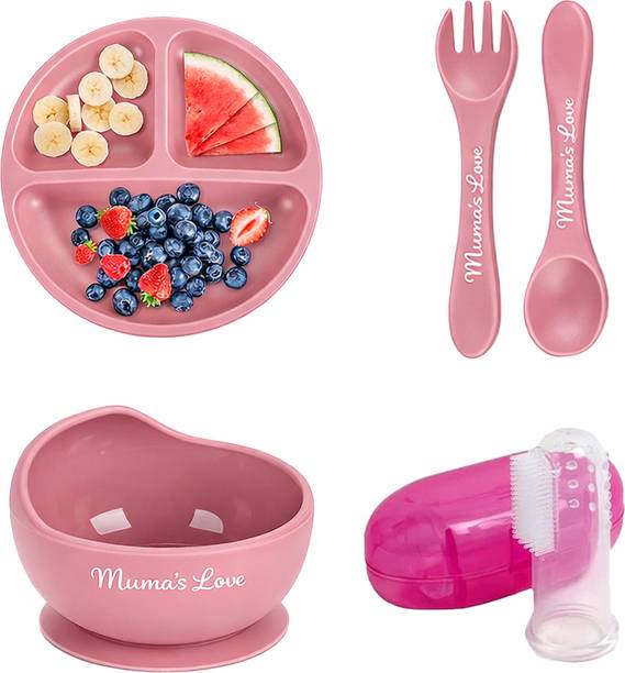 Muma's Love 5 Pieces Combo Set For Your New Born Babies  - Silicone