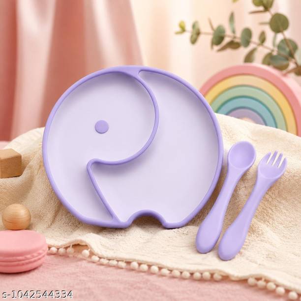 Klvanso Baby Feeding Plate-001  - Plastic