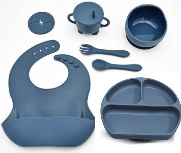SPY KIDS Silicon baby feeding set| Pack of 6Pcs  - Silicon