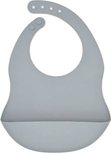 Safe-o-kid Feeding Bib with Tich Button | Soft Silicone & Waterproof for Babies & Toddlers  - Silicone