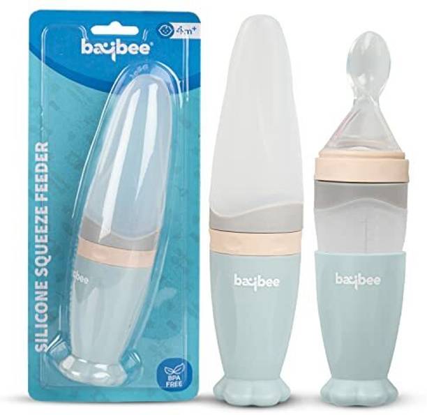 baybee Easy Squeeze Silicone Feeding Spoon BPA Free Baby Fruit Feeder for Kids 6Months+  - Silicone