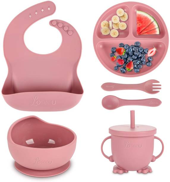 WROPZO Baby Feeding Set for Toddlers Food Grade All in One Feeding Supplies for Babies  - Silicone