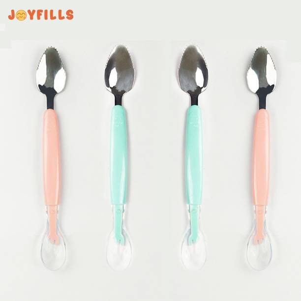 JOYFILLS Baby Fruit Spoon 2 in 1 Multifunction Baby Feeding Fruit Spoon for Kids/Toldder  - Slicone